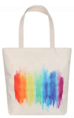 AO8041 Rainbow Print Tote Canvas Bag