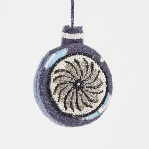 Beaded Vintage Bauble Ornament Peacock