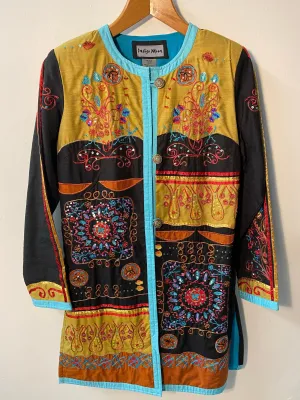 BNWT Indigo Moon Jacket Multicoloured Embroidered Sequinned Size XS UK10