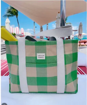 Bodie Green Gingham Oversized Tote