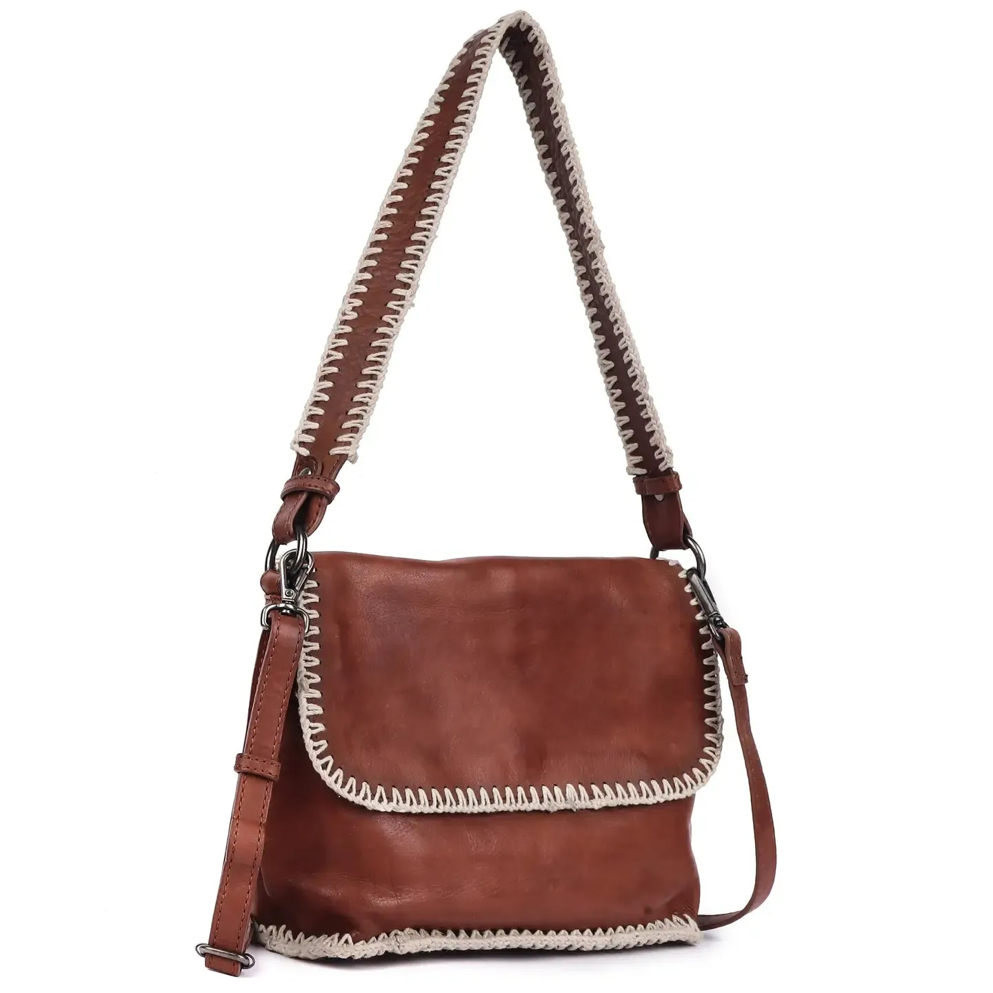 Brown Handcrafted Leather Shoulder Bag & Crossbody