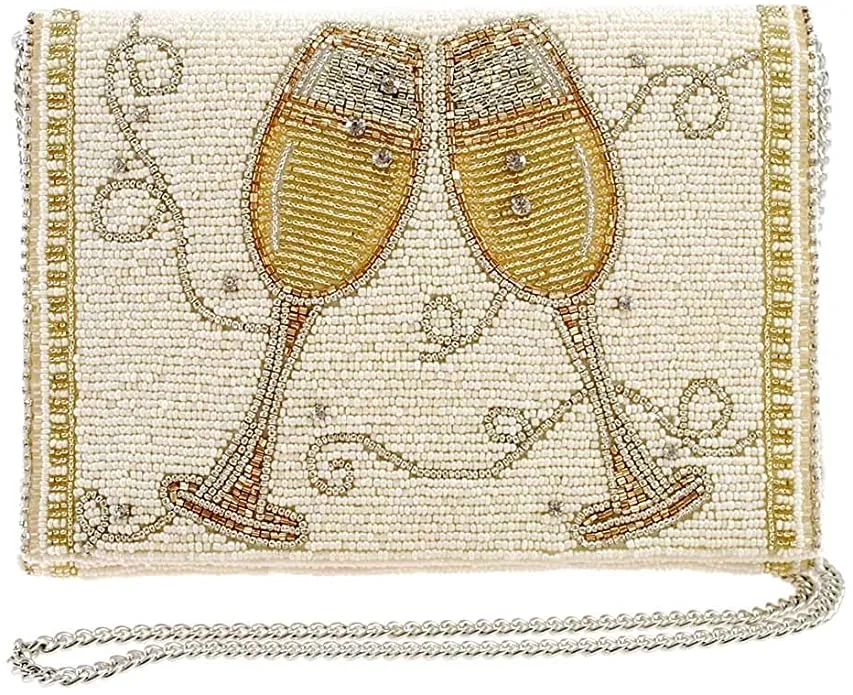 Champagne Taste Beaded Embroidered Handbag