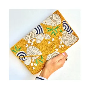 Clutch Beaded Yellow