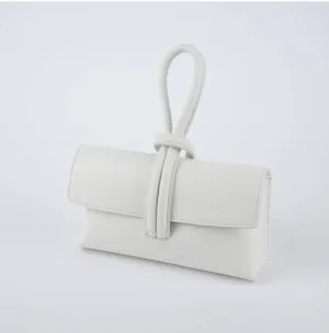 Cream Modern Leather Clutch & Crossbody