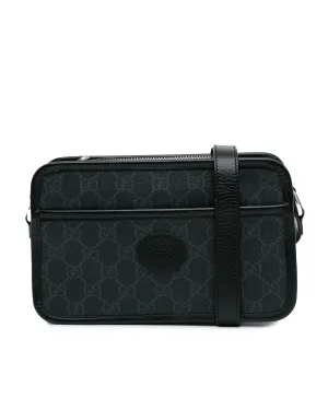 GG Supreme Interlocking GG Crossbody Bag with Leather Trim and Slip Pockets