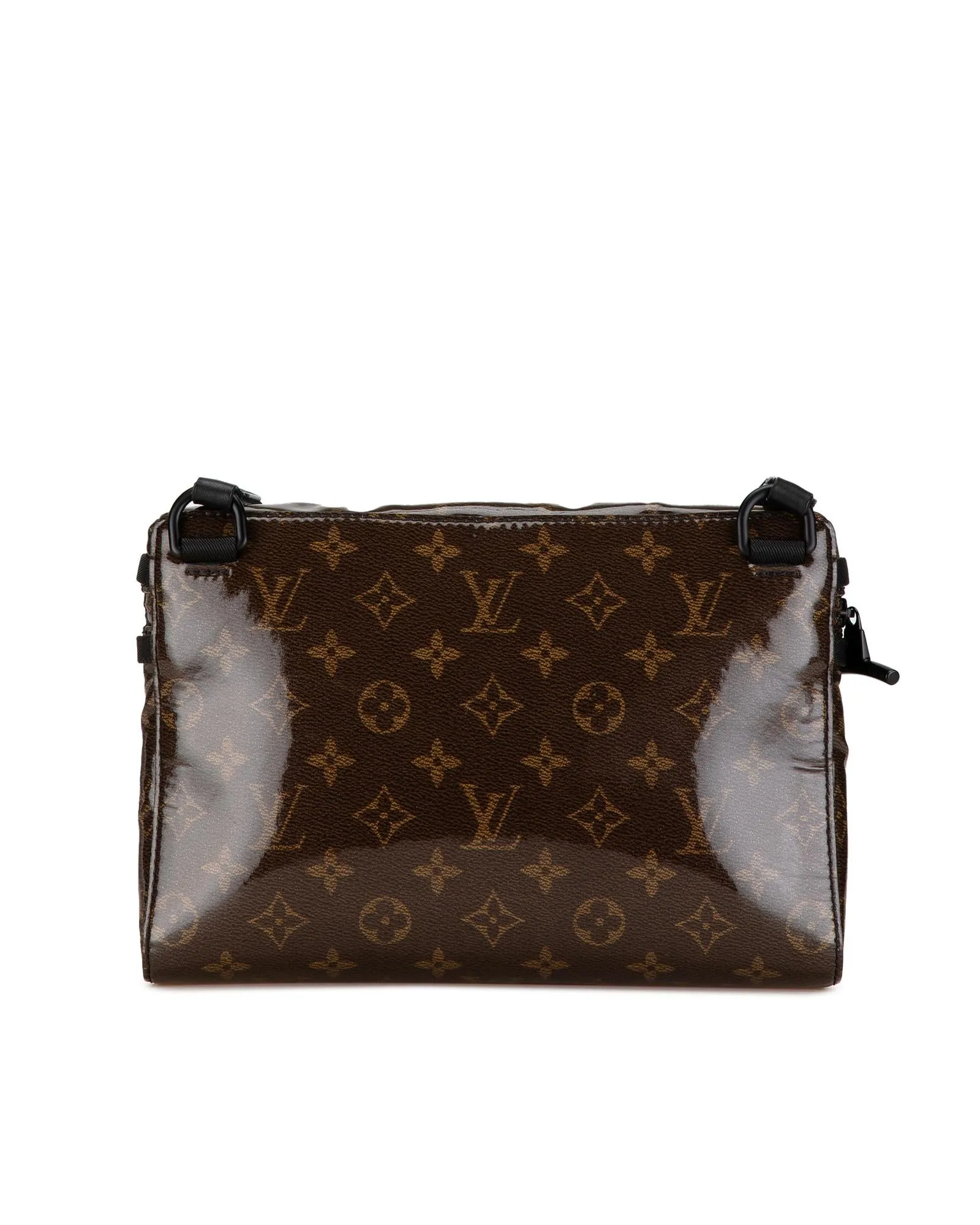 Glazed Monogram Crossbody Bag with Front Zip