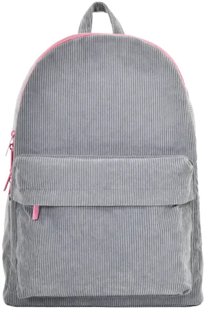 Grey Corduroy Backpack