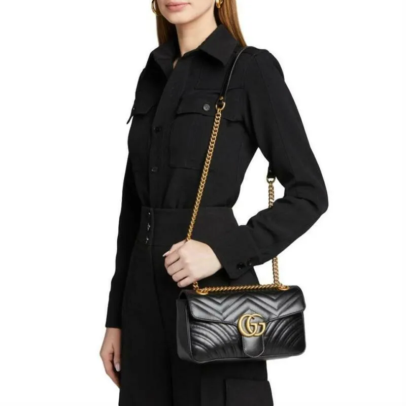 Gucci GG Marmont Small Back Leather Shoulder Bag