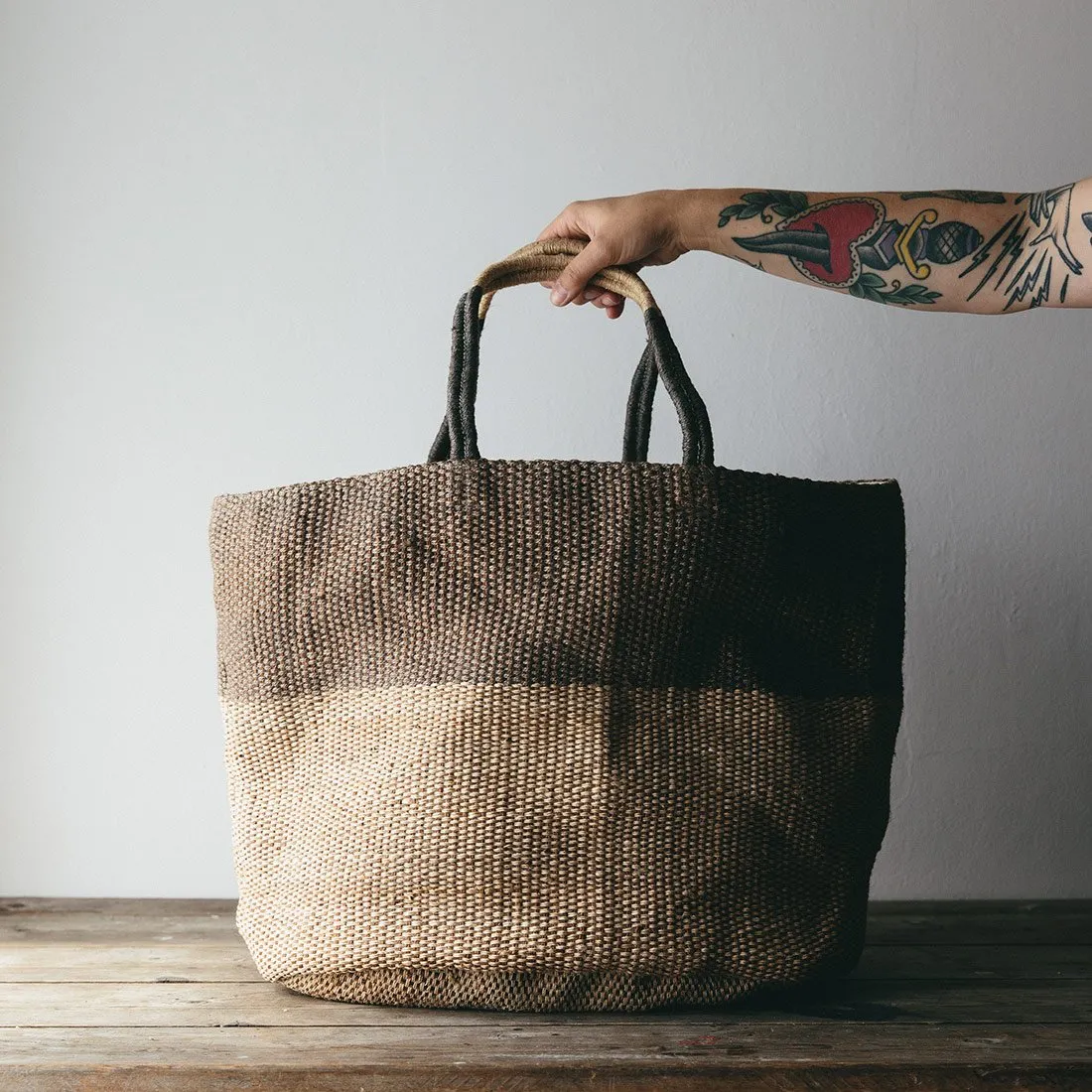 Hand Woven Jute Tote Bag Grey