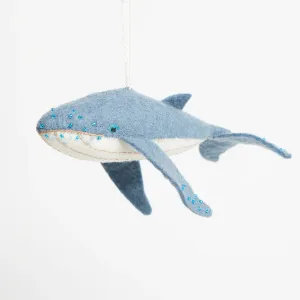 Happy Humpback Whale Felt Ornament 7"