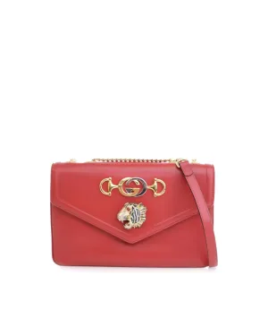 Medium Leather Crossbody Bag with Gold-Tone Chain Strap