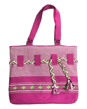 Mexican Handwoven Tote Bag with Doll Strings