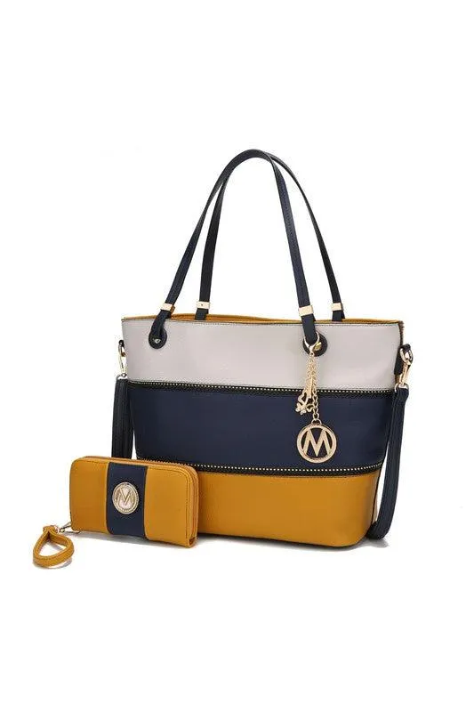 Mia K Vallie Color Block Tote bag