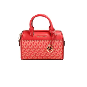 Michael Kors Travel XS Bright Red PVC Duffle Crossbody Bag