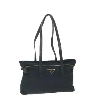 Navy Nylon Tote Bag with Scratches and Rubbing