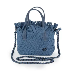 NEW Barrie Mini Woven Tote (Fringe Top) - Denim