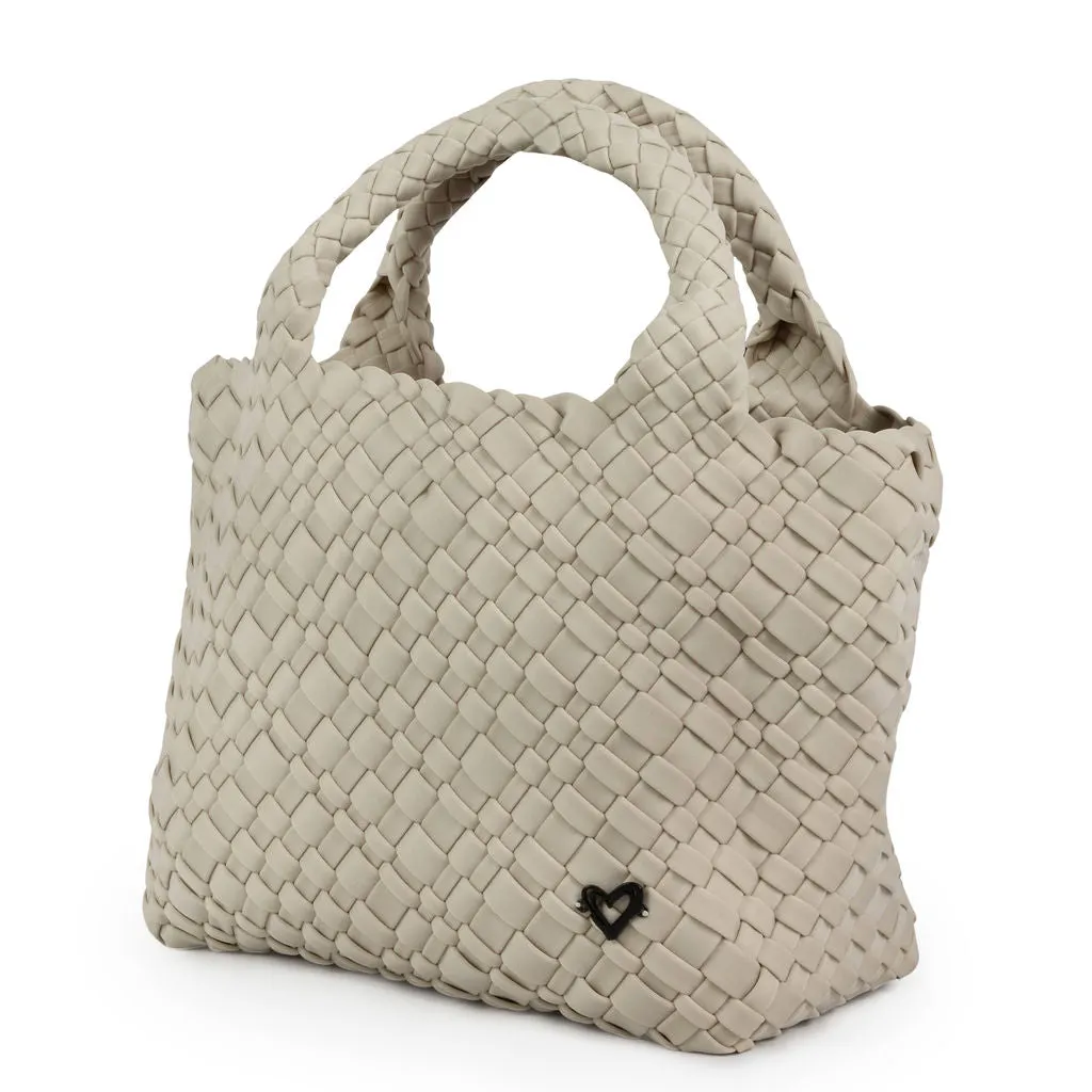 NEW: Brandon Small Woven Tote - Bone