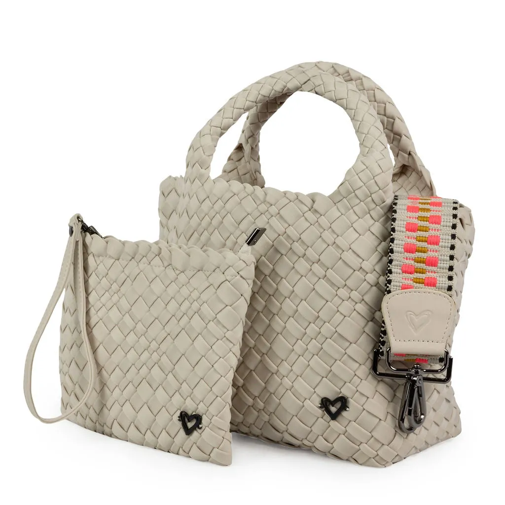 NEW: Brandon Small Woven Tote - Bone