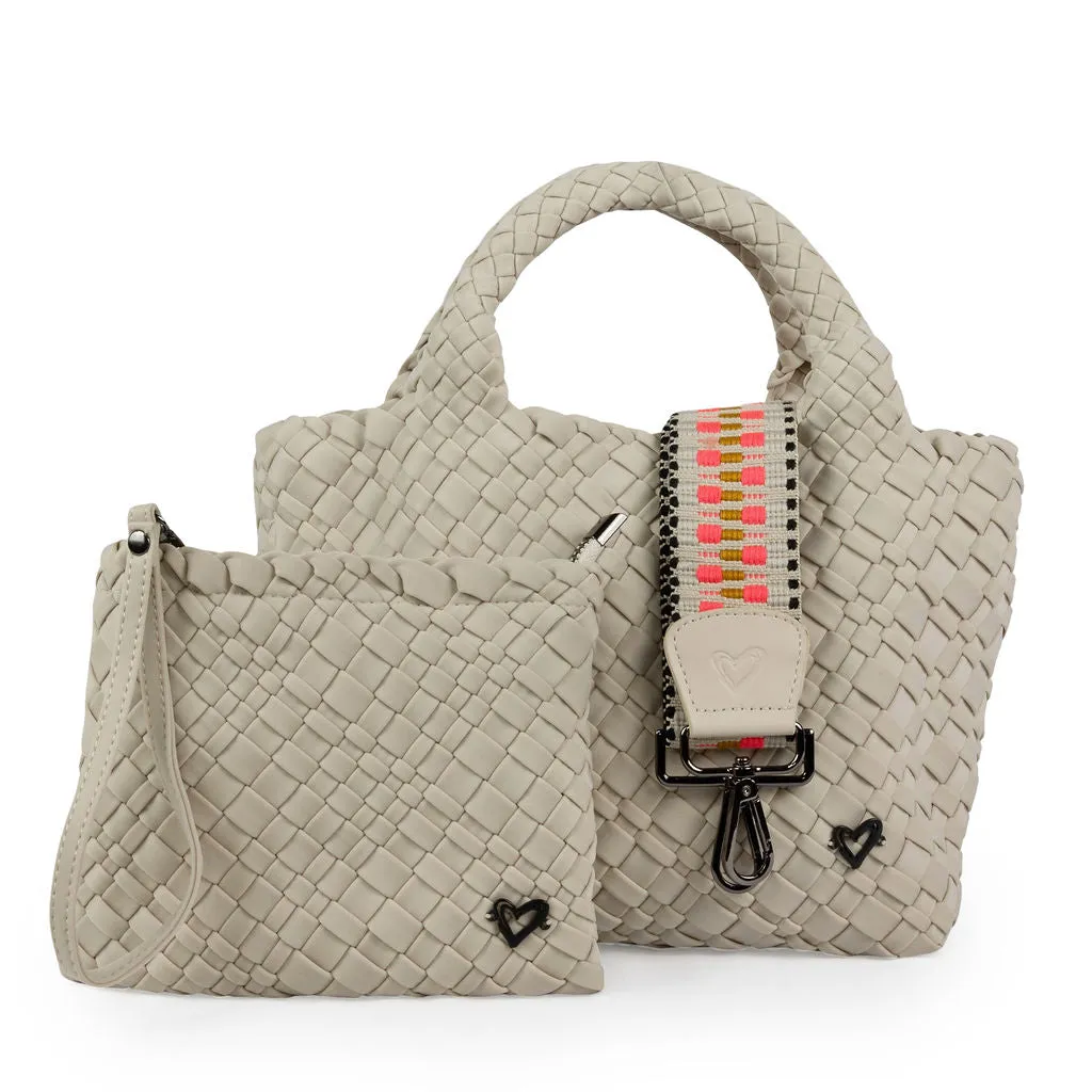 NEW: Brandon Small Woven Tote - Bone