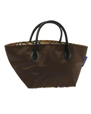 Nylon Brown Tote Bag with Iconic Check Pattern by Burberrys