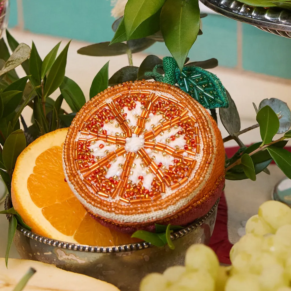 Orange Beaded Ornament