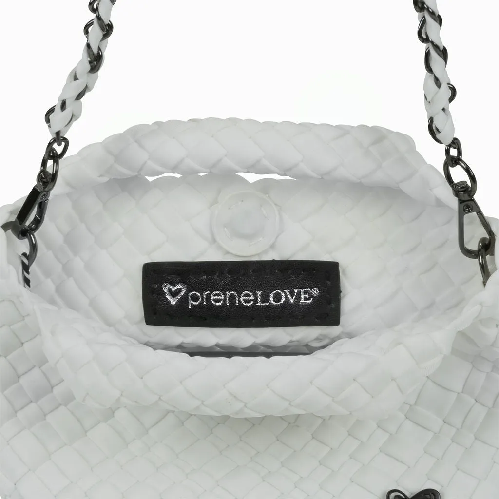 Tiny Mini Woven Tote - White