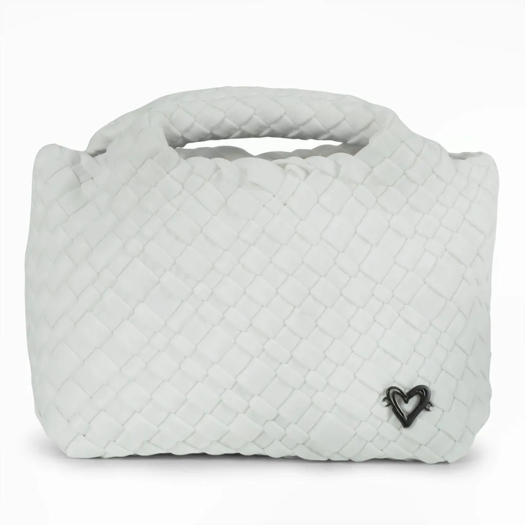 Tiny Mini Woven Tote - White