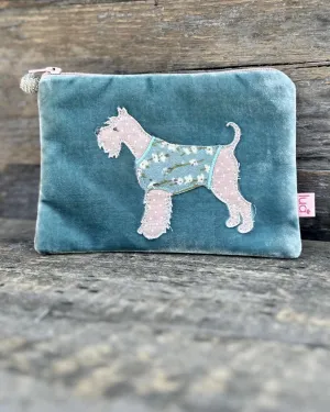 Velvet Schnauzer Coin Purse - Aqua