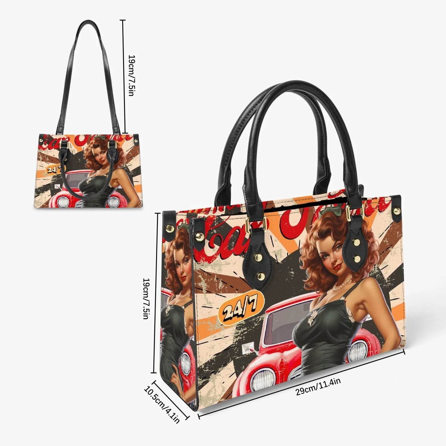 Women's Tote Bag - Long Strap - Retro - Car Service